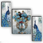 Set Of 3 Couple Peacock With Flower Pot